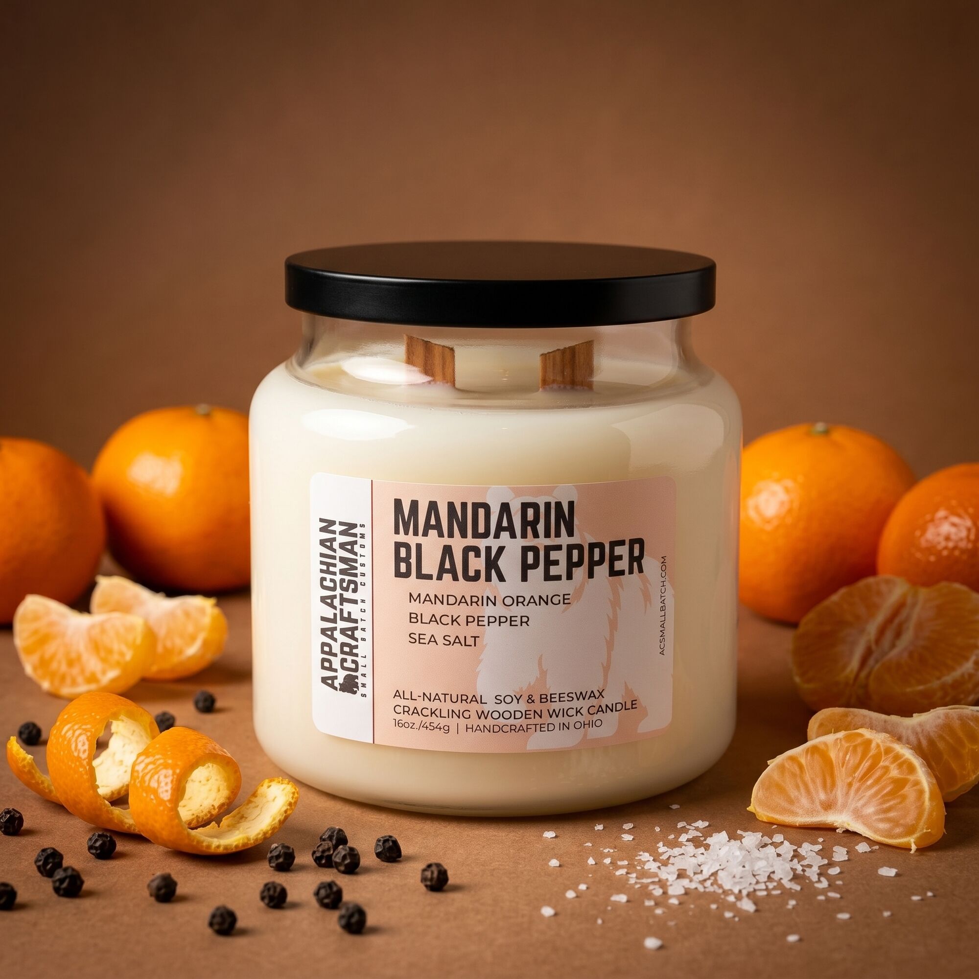 Mandarin Black Pepper wooden wick Maker's Reserve candle